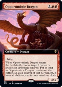 Opportunistic Dragon (Extended Art) from Throne of Eldraine