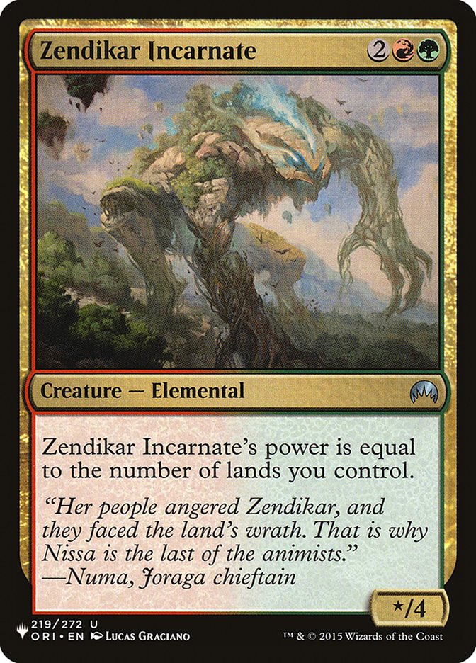 Zendikar Incarnate from The List