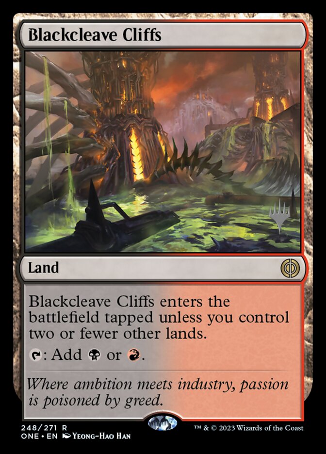 Blackcleave Cliffs from Promo Pack: Phyrexian: All Will Be One