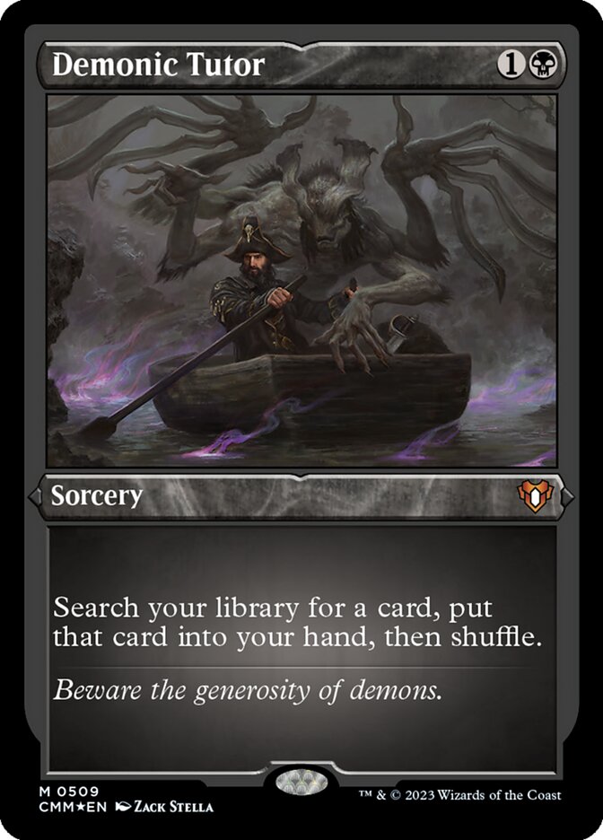 Carte Proxy MTG Demonic Tutor #02 Foil Par CB - Customisée, Non Officielle, Pour Decks Et Matchs Amicaux