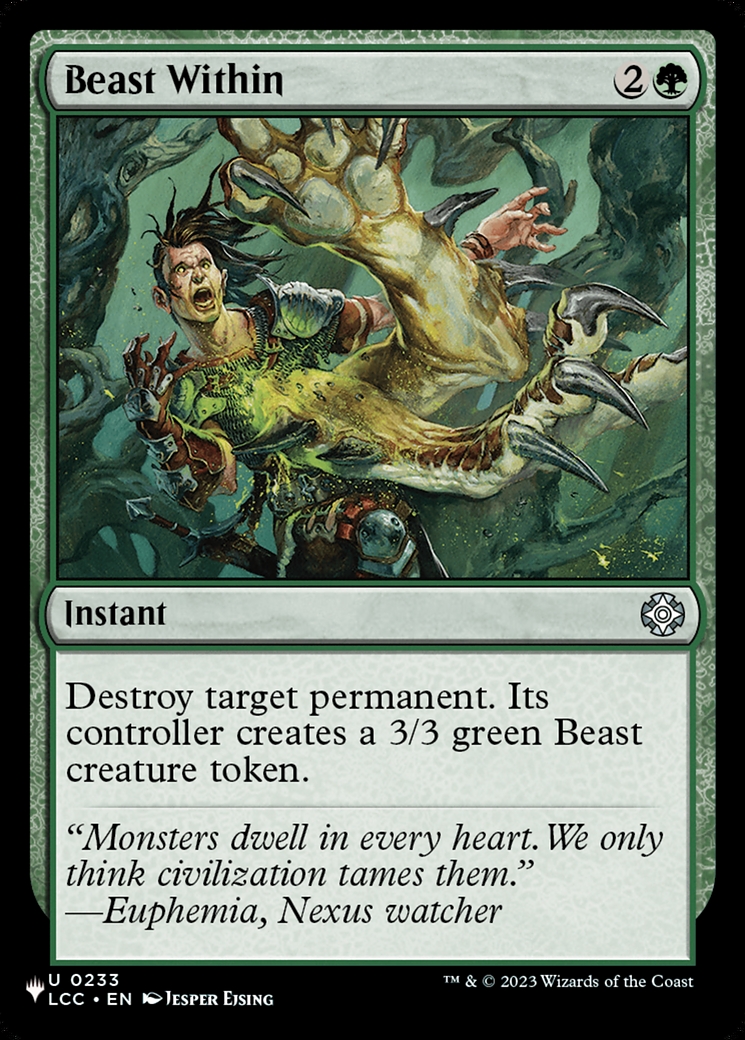 Beast Within (LCC) card from The List Reprints
