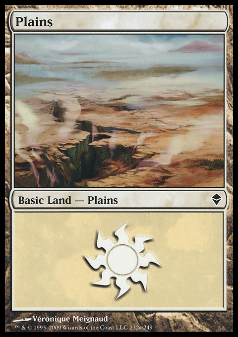 Plains (232) - Full Art card from Zendikar
